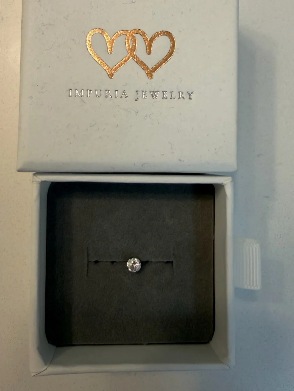 Gold-Tone Solitaire Cubic Zirconia Stud Earring - Clear